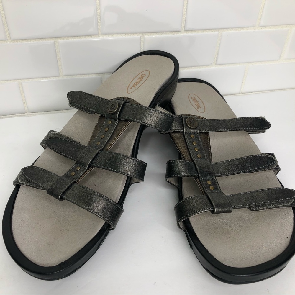 - Aetrex Isabelle slide leather sandals SZ 9…
